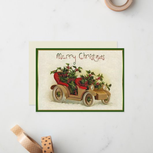 Kerstmis met kleine goudvlek notitiekaartje (Voorkant / Achterkant in situ)