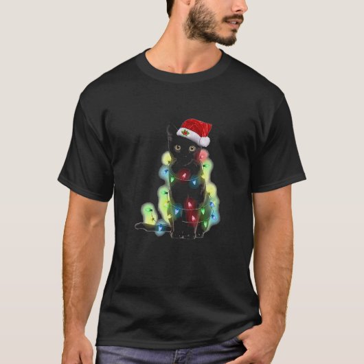 Kerstmis met kleurrijke lichte kerstdag t-shirt (Voorkant)