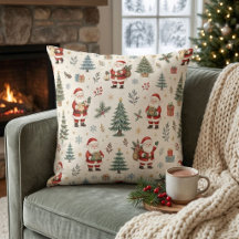 Kerstmis met knusse Kerstman en botanische bomen