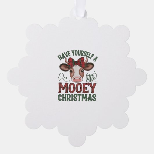 Kerstmis met Koe Ornament Kaart (Voorkant)