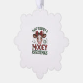 Kerstmis met Koe Ornament Kaart (Links)
