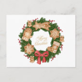 Kerstmis met koekjeskoekjes, Berries Feestdagenkaart (Voorkant)