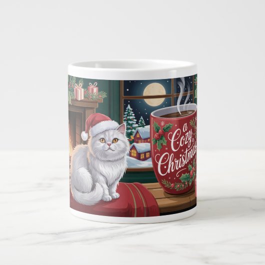 Kerstmis met Koele Kat Grote Koffiekop (Voorkant)