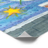 Kerstmis met konijn als kerstman op hol poster (Hoek)