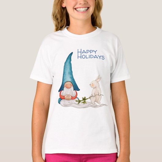 Kerstmis met konijn t-shirt (Voorkant)