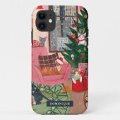 Kerstmis met koortsretro Case-Mate iPhone case (Achterkant)