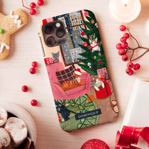 Kerstmis met koortsretro Case-Mate iPhone case