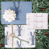 Kerstmis met kreeft inpakpapier vel