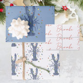 Kerstmis met kreeft inpakpapier vel