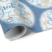 Kerstmis met kuststrand en ZEEEN Cadeaupapier (Rol Hoek)