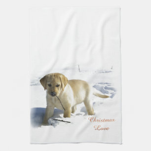 Kerstmis met labrador Retriever Theedoek