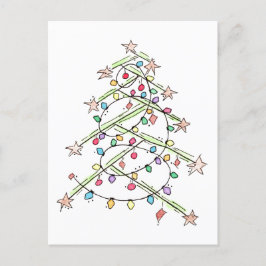 Kerstmis met 'lampboom' briefkaart