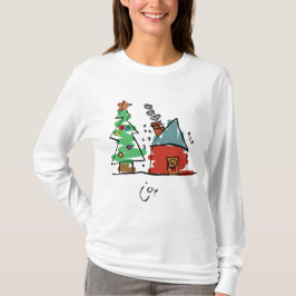 Kerstmis met lange mouwen voor vrouwen t-shirt