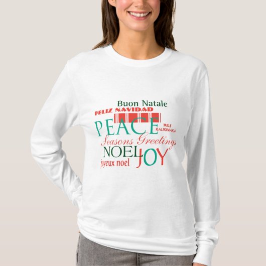 Kerstmis met lange mouwen voor vrouwen t-shirt (Voorkant)