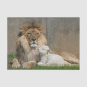 Kerstmis met leeuwen en lammeren tissuepapier (Voorkant)