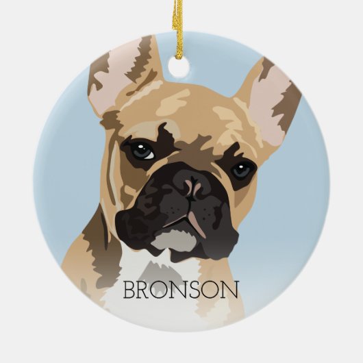 Kerstmis met lichtbruine Franse Bulldog Keramisch Ornament (Achterkant)