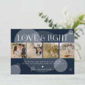 Kerstmis met Liefde en lichte foto's Feestdagenkaart (Staand voorkant)
