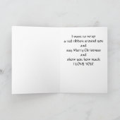 KERSTMIS MET LIEFDE MET EEN RODE LINT ER OMHEEN FEESTDAGEN KAART (Binnen)