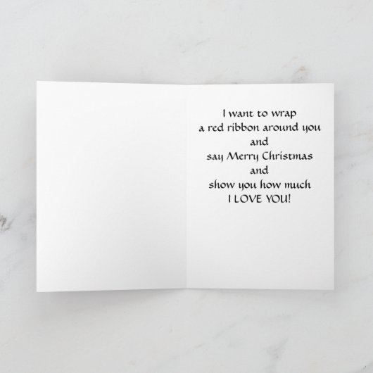 KERSTMIS MET LIEFDE MET EEN RODE LINT ER OMHEEN FEESTDAGEN KAART (Binnen)