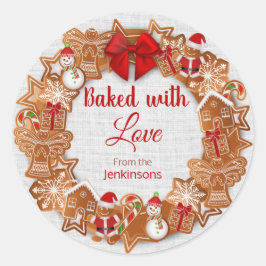 Kerstmis met liefde ronde sticker