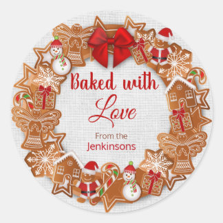Kerstmis met liefde ronde sticker