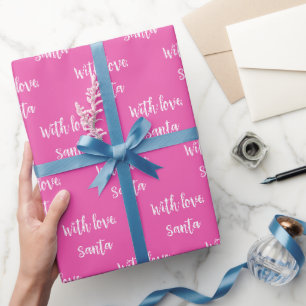 Kerstmis met liefde van Santa Pink Cadeaupapier