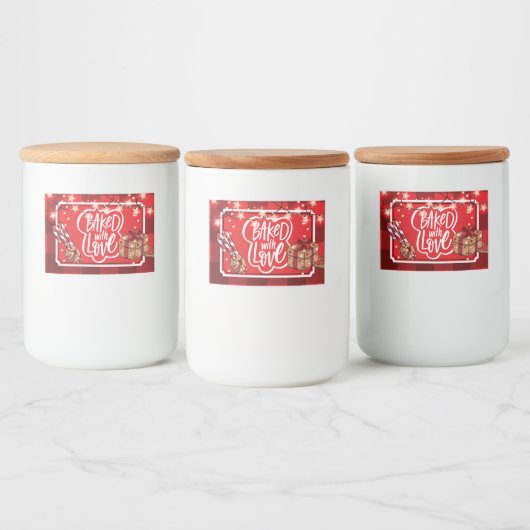 Kerstmis met liefdesfeest voedselcontainer etiket (Flessen)