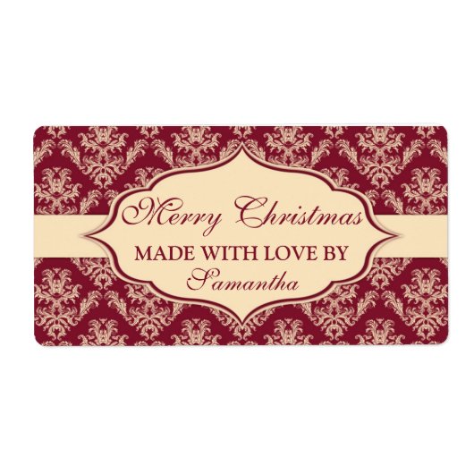 Kerstmis met liefdeslabels op maat etiket (Voorkant)