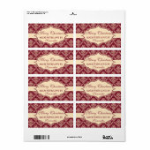 Kerstmis met liefdeslabels op maat etiket (Full Sheet)