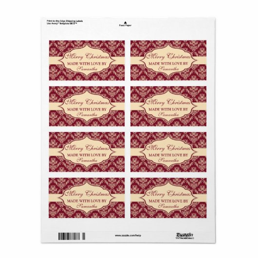 Kerstmis met liefdeslabels op maat etiket (Full Sheet)