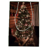 Kerstmis met Log Cabin Medium Cadeauzakje (Achterkant)