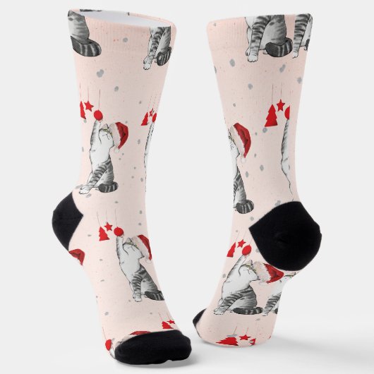 Kerstmis met Lover Santa Hat Sokken (Gebogen)