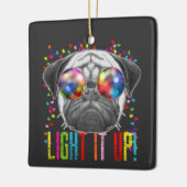 Kerstmis met luchten en foto's keramisch ornament (Links)