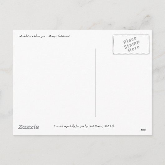 Kerstmis met Madeleine Postcard Feestdagenkaart (Achterkant)