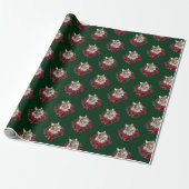 Kerstmis met Maine Coon kat Cadeaupapier (Uitgerold)
