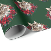 Kerstmis met Maine Coon kat Cadeaupapier (Rol Hoek)