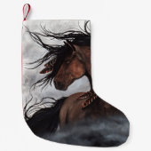 Kerstmis met Majestic Bay Horse van Bihrle Kleine Kerstsok (Voorkant)