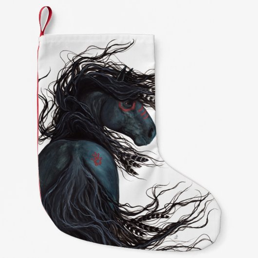 Kerstmis met Majestic Friesin Horse Bihrle Kleine Kerstsok (Voorkant)