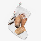 Kerstmis met Majestic Palomino Horse Bihrle Kleine Kerstsok (Voorkant (Hangend))