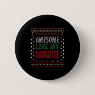 Kerstmis met mama en papa - Grappig Geweldig Net a Ronde Button 5,7 Cm