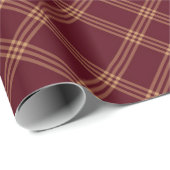Kerstmis met maroon, gouden diagonaal cadeaupapier (Rol Hoek)