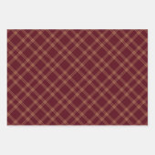 Kerstmis met maroon, gouden diagonaal inpakpapier vel (Voorkant 3)