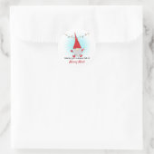 Kerstmis met Merry Mint Candy Cane Ronde Sticker (Tas)