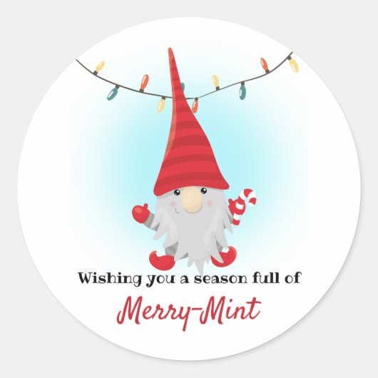 Kerstmis met Merry Mint Candy Cane Ronde Sticker (Voorkant)