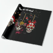 Kerstmis met Mexicaanse bloem in sneeuwval Cadeaupapier (Uitgerold)