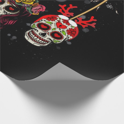 Kerstmis met Mexicaanse bloem in sneeuwval Cadeaupapier (Hoek)