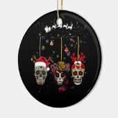 Kerstmis met Mexicaanse bloem in sneeuwval Keramisch Ornament (Links)