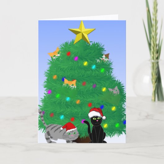 Kerstmis met Miauw Kaart (Voorkant)