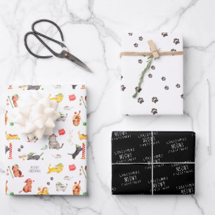 Kerstmis met Miauw Mooie Kattenpatroon Vakantie Inpakpapier Vel