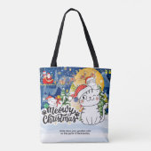 Kerstmis met Miauw Tote Bag (Achterkant)